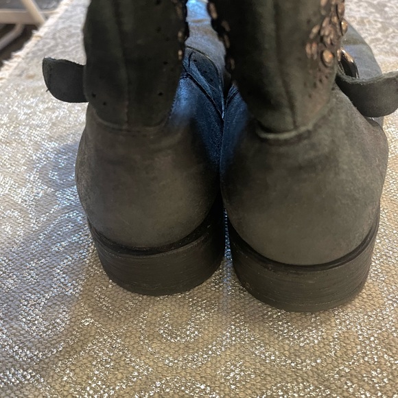 Frye sparkly leather biker ankle boots W10 - Picture 3 of 6